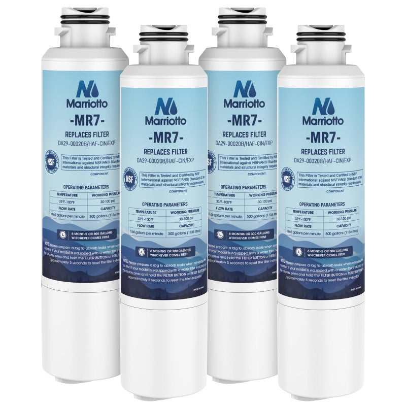 MARRIOTTO Compatible with Samsung DA29-00020B Refrigerator Water Filter, DA29-00020B, DA29-00020A, HAF-CIN/EXP, 46-9101 Refrigerator Water Filter, 4 Pack - Image 1